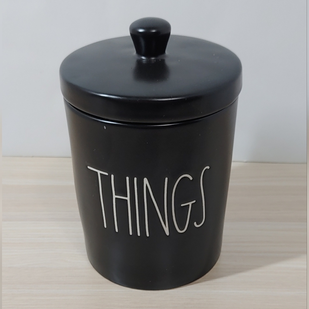 Rae Dunn "Things" Covered Jar
